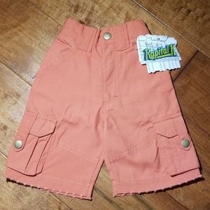 Kapital K Burnt Orange Boys Cargo Shorts 12M NWT